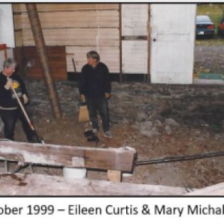 Preparing to build a new floor for the kitchen, 1999.